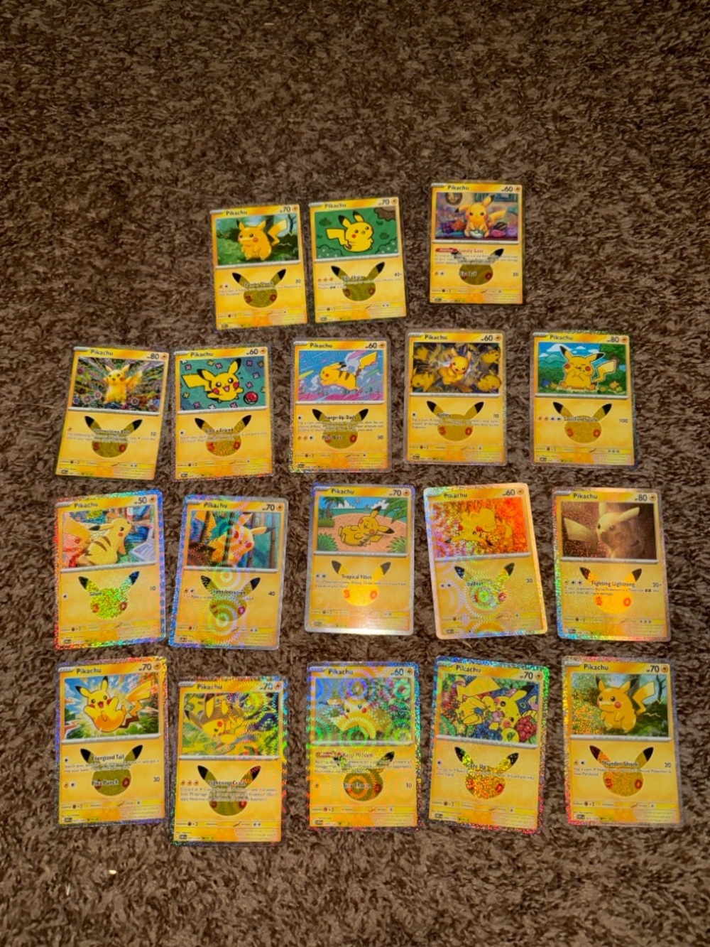 Pokemon 30th Anniversary 16/30 Holo Pikachu Cards